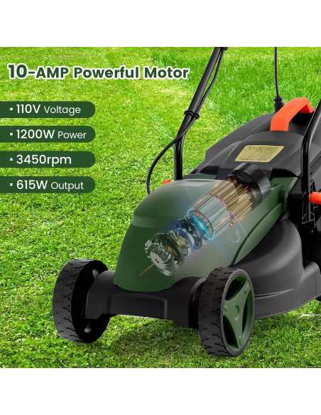 Cortadora de Césped Eléctrica S AFSTAR 10 AMP 33 cm Ajustable