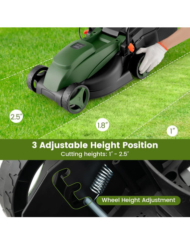 Cortadora de Césped Eléctrica S AFSTAR 10 AMP 33 cm Ajustable