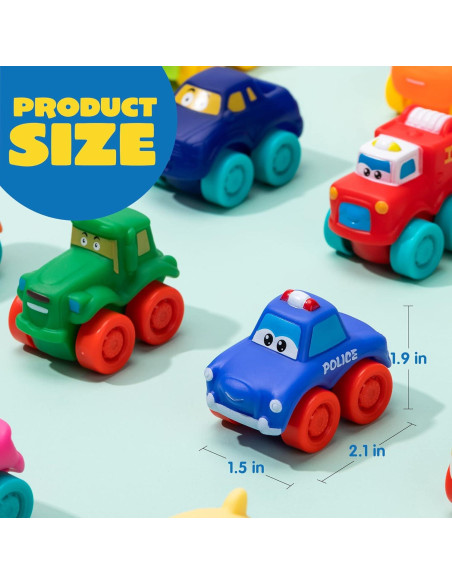 Coches de Juguete de Goma Suave JOYIN 5 cm para Baño