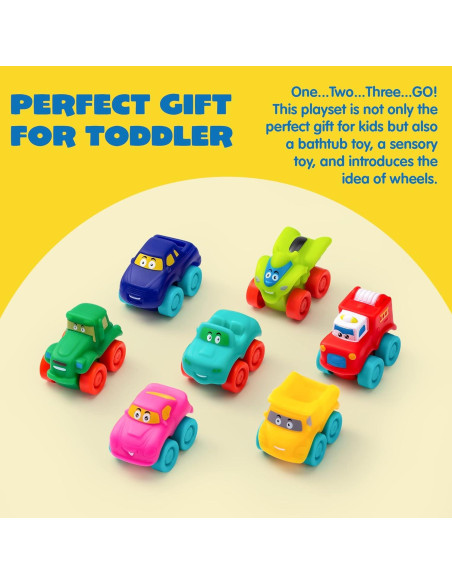 Coches de Juguete de Goma Suave JOYIN 5 cm para Baño