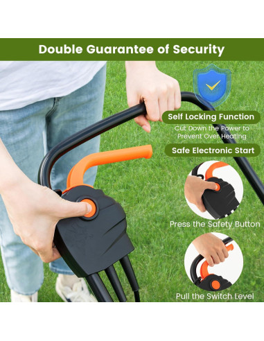 Cortadora de Césped Eléctrica S AFSTAR 10 AMP 33 cm Ajustable