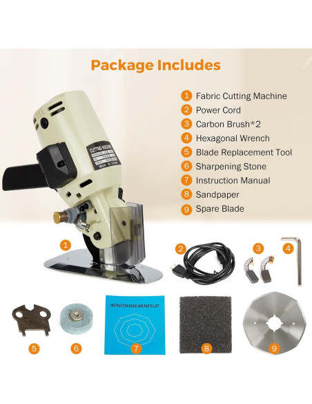 Cortadora de Tela Eléctrica BEAMNOVA 10.16 cm con Rodillo