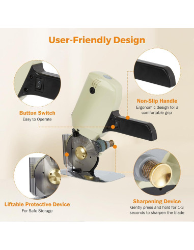 Cortadora de Tela Eléctrica BEAMNOVA 10.16 cm con Rodillo