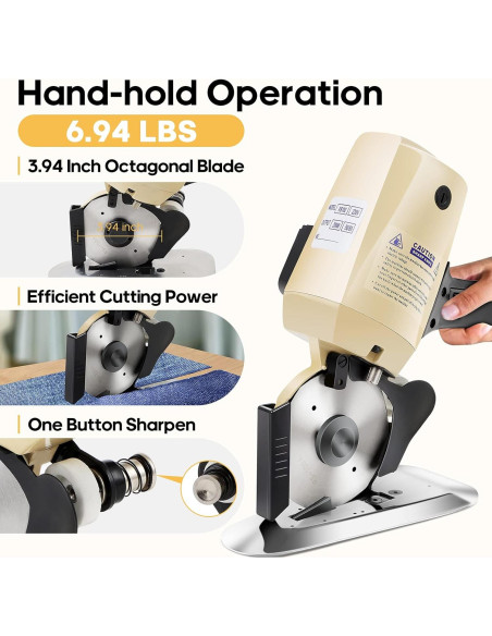 Cortador de tela eléctrico GPOAS 4" con afilador automático