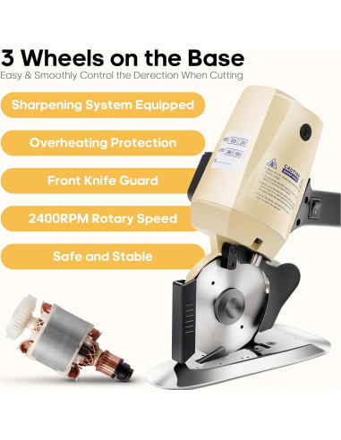 Cortador de tela eléctrico GPOAS 4" con afilador automático