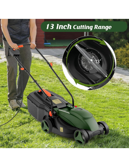 Cortadora de Césped Eléctrica S AFSTAR 10 AMP 33 cm Ajustable