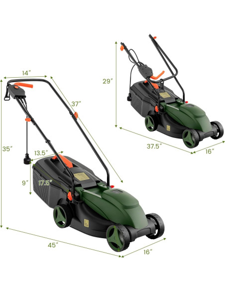 Cortadora de Césped Eléctrica S AFSTAR 10 AMP 33 cm Ajustable