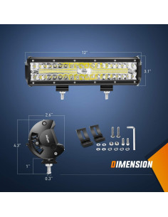 Conjunto de Barra de Luz LED Nilight 30W 12" y 2x 4" 2
