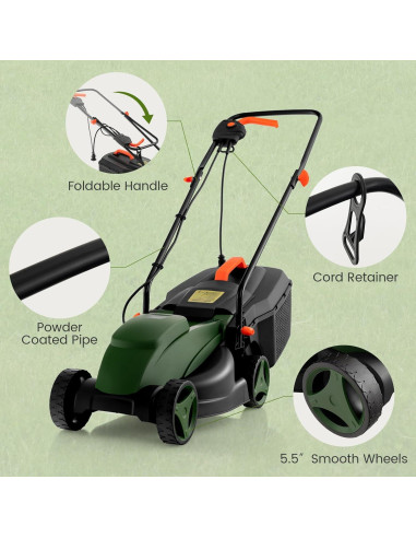 Cortadora de Césped Eléctrica S AFSTAR 10 AMP 33 cm Ajustable