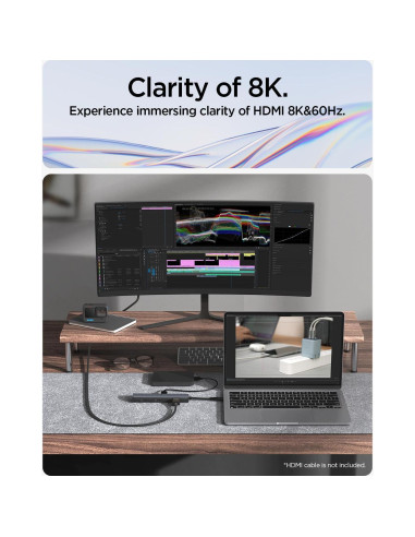 Hub USB C Spigen ArcDock 6-en-1 8K 60Hz HDMI 100W