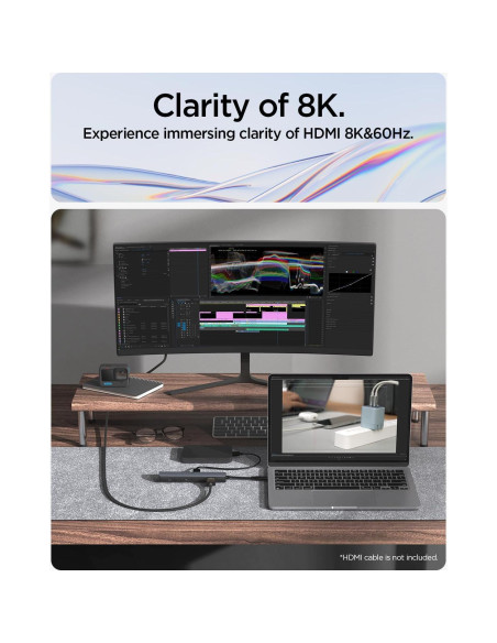 Hub USB C Spigen ArcDock 6-en-1 8K 60Hz HDMI 100W