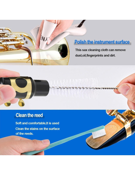 Kit de limpieza para saxofón SKYNEO con estuche y accesorios