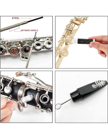 Kit de limpieza para saxofón SKYNEO con estuche y accesorios
