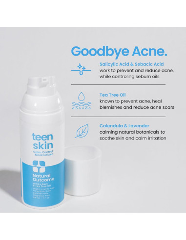 Hidratante Facial Natural Outcome 50 ML para Piel Adolescente