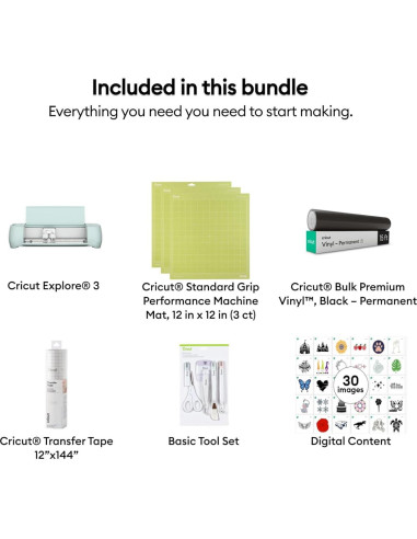 Cricut Explore 3 Máquina de Corte - Paquete Vinilo Inicio