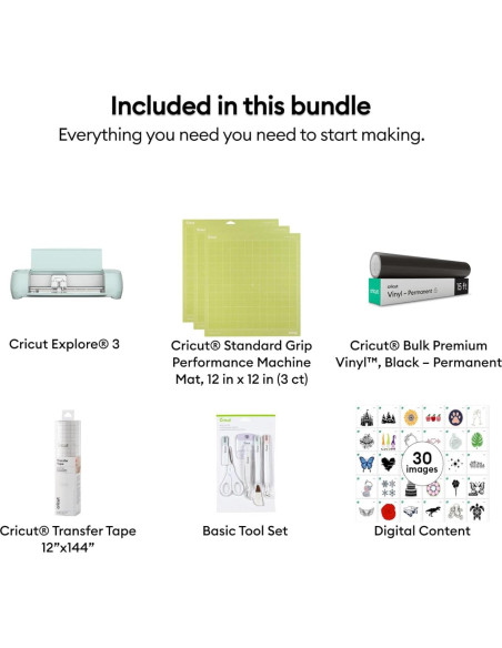 Cricut Explore 3 Máquina de Corte - Paquete Vinilo Inicio