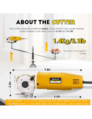 Cortador de Tela Eléctrico CGOLDENWALL 170W 25mm 69.85cm