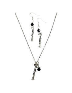 Conjunto Collar y Aretes de Clarinete con Cristales