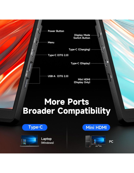 Monitor Portátil JSAUX FlipGo Lite 15.6" FHD 1080P