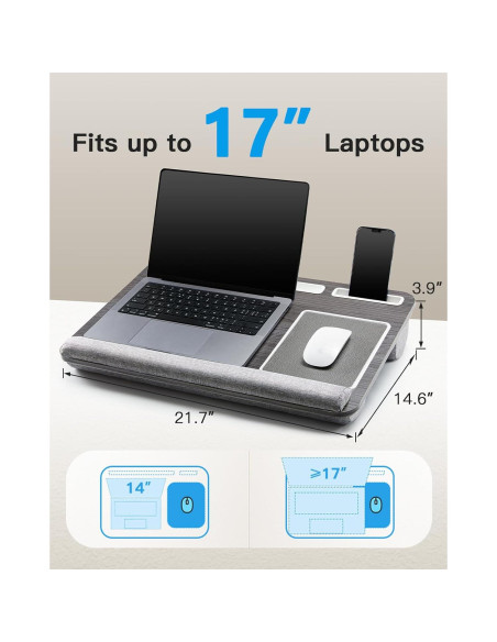 Escritorio de Regazo HUANUO para Laptop 17" Madera Negra