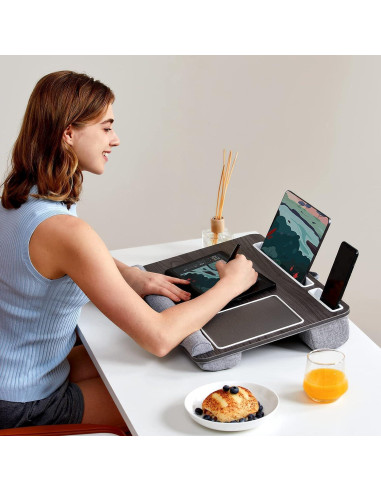 Escritorio de Regazo HUANUO para Laptop 17" Madera Negra