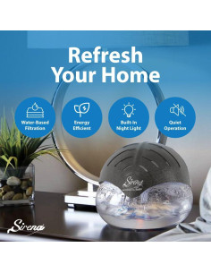 Purificador de Aire Sirena Twister Negro - Filtro de Agua y Aromaterapia 2