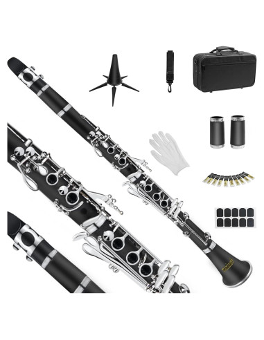 Clarinete Bb Soulmate Negro 17 Teclas Kit Completo