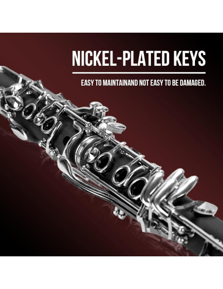 Clarinete Bb Soulmate Negro 17 Teclas Kit Completo