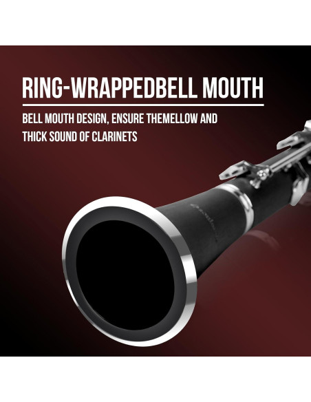 Clarinete Bb Soulmate Negro 17 Teclas Kit Completo