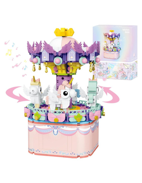 Caja de Música Carrusel DIY DOUBLEEAGLE 874 Piezas 18,5 cm