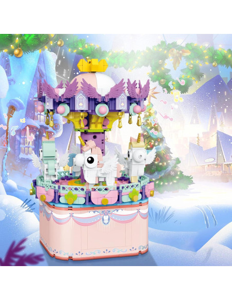 Caja de Música Carrusel DIY DOUBLEEAGLE 874 Piezas 18,5 cm