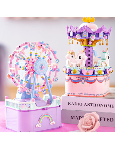 Caja de Música Carrusel DIY DOUBLEEAGLE 874 Piezas 18,5 cm
