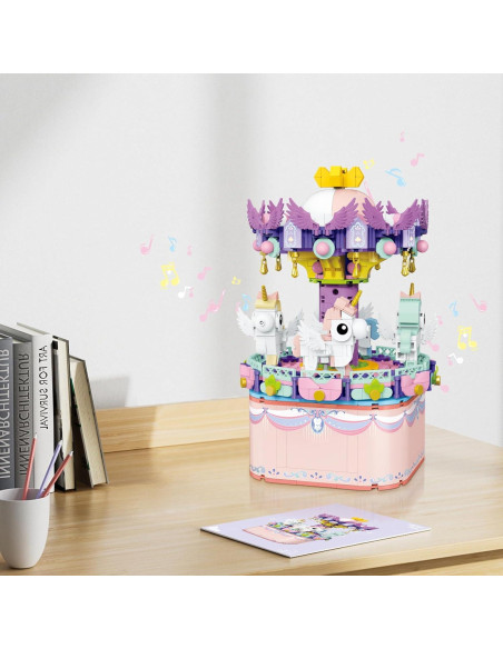 Caja de Música Carrusel DIY DOUBLEEAGLE 874 Piezas 18,5 cm