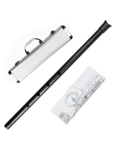 Flauta Shakuhachi de Metal D 5 Agujeros 54 cm Plata