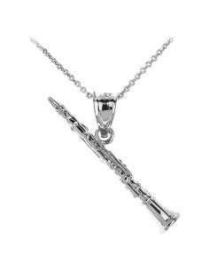 Collar de Plata .925 Clarinete con Cadena de 40,64 cm