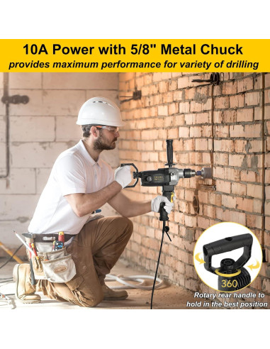 Mezclador de Taladro ROLAYSEE TOOLS 10A 1200W 5/8" Velocidad Variable
