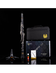 Clarinete Bb Ritmo Níquel 17 Teclas con Estuche y Kit 2