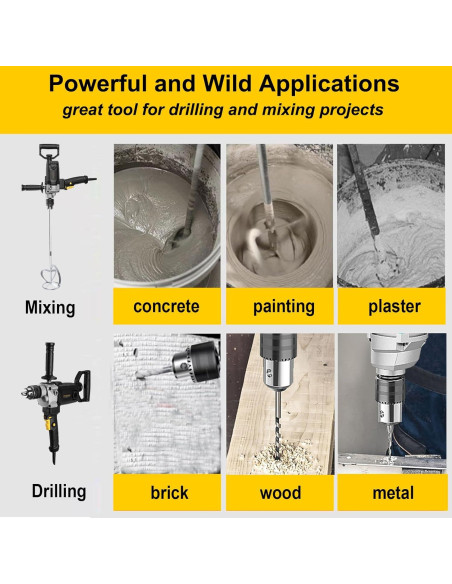 Mezclador de Taladro ROLAYSEE TOOLS 10A 1200W 5/8" Velocidad Variable