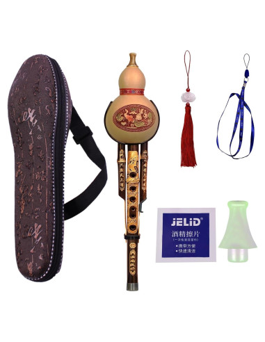 Hulusi Chino de Bambú Púrpura Clave C Hecho a Mano