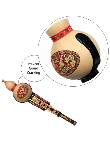 Hulusi Chino de Bambú Púrpura Clave C Hecho a Mano