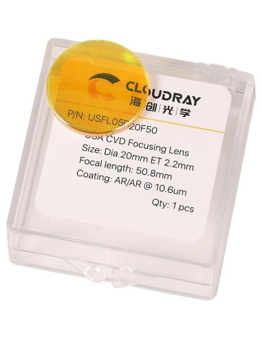 Lente láser CO2 Cloudray 20mm FL50.8mm CVD ZnSe
