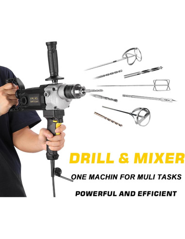 Mezclador de Taladro ROLAYSEE TOOLS 10A 1200W 5/8" Velocidad Variable