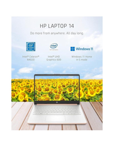 HP 2024 Portátil 14" Quad-Core 4GB RAM 192GB Rosa Oro