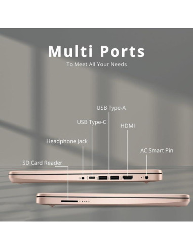 HP 2024 Portátil 14" Quad-Core 4GB RAM 192GB Rosa Oro
