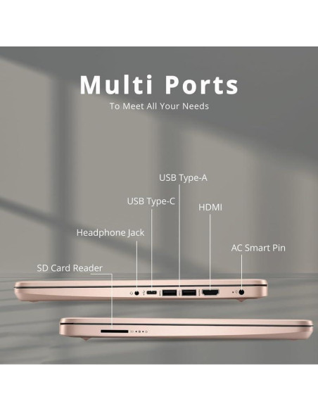 HP 2024 Portátil 14" Quad-Core 4GB RAM 192GB Rosa Oro