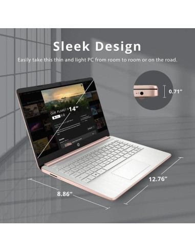 HP 2024 Portátil 14" Quad-Core 4GB RAM 192GB Rosa Oro