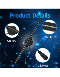 Proyector Holográfico 3D Luqeeg 16.5cm 224 LEDs Publicidad 2