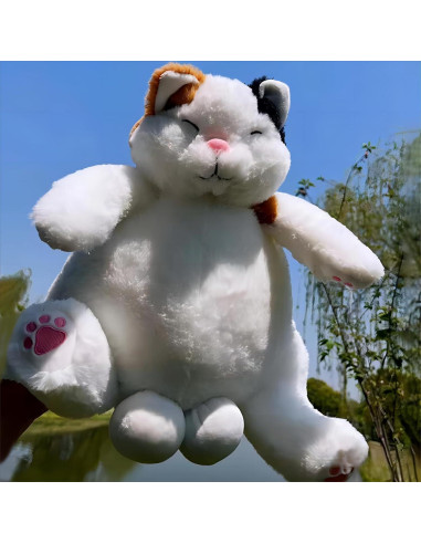 Gato de Peluche Suave OOPSHANA Grande 34.8 cm Blanco