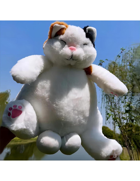 Gato de Peluche Suave OOPSHANA Grande 34.8 cm Blanco