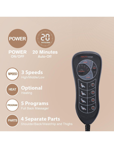 Almohadilla de Masaje Slothmore HY-6009 con Calor y Vibración